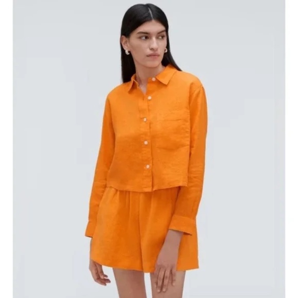 🎉NWT🎉 Everlane Cropped Linen Shirt Sz L